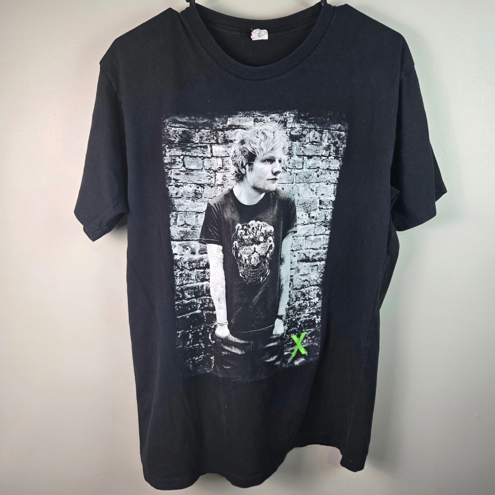 Ed Sheeran Tour T-Shirt Mens M Black 2014 North American Multiply X Tee